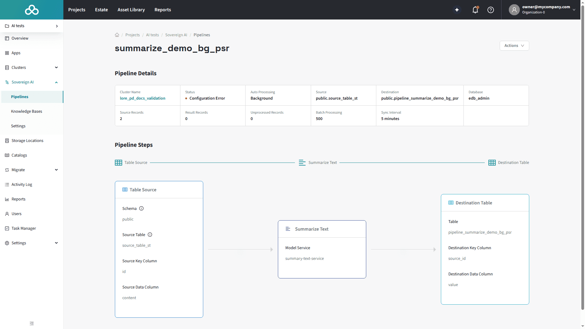 EDB Docs - EDB Postgres AI Innovation Release - Executing pipelines