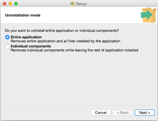 Remove the entire application or components
