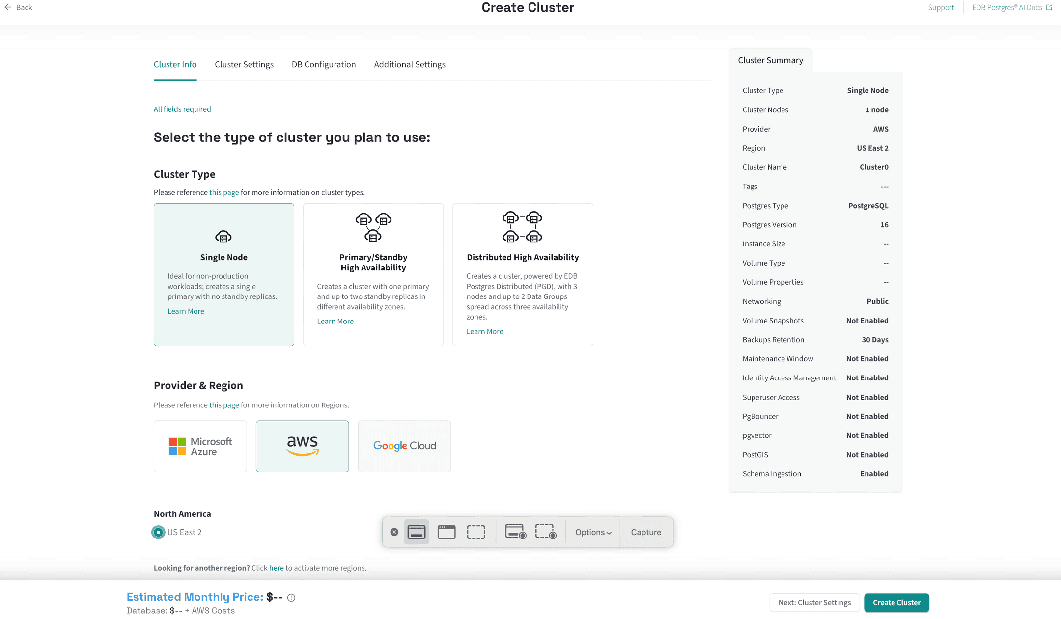 EDB Docs - Creating a database cluster