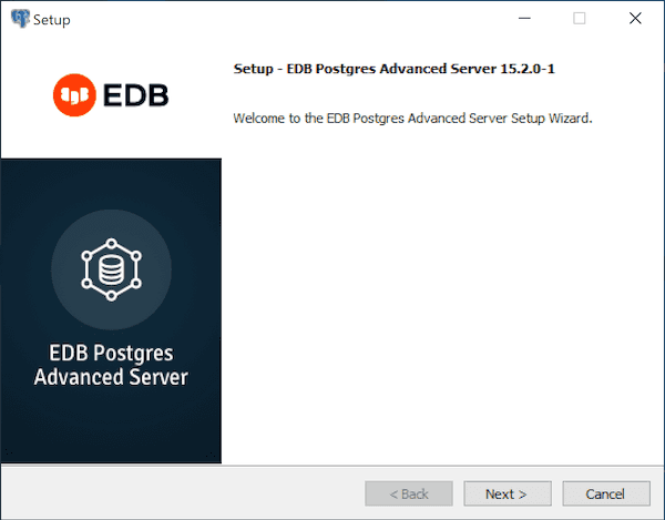 The EDB Postgres Advanced Server installer Welcome window
