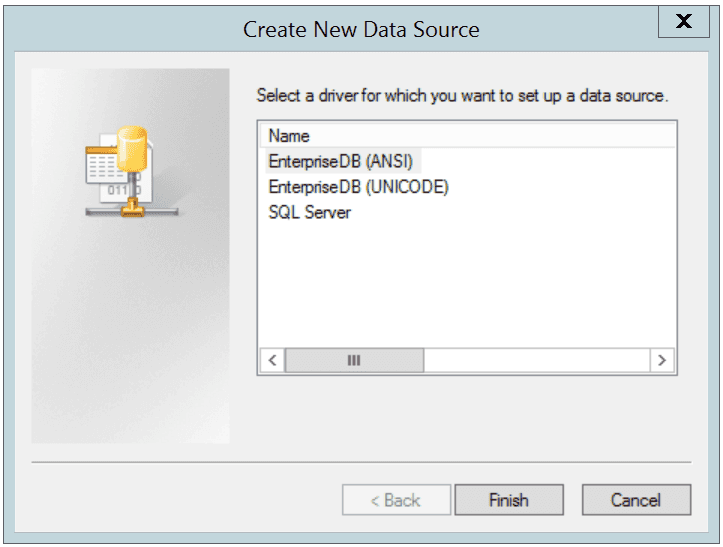 The Create New Data Source dialog