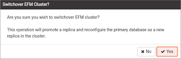 Switchover EFM Cluster
