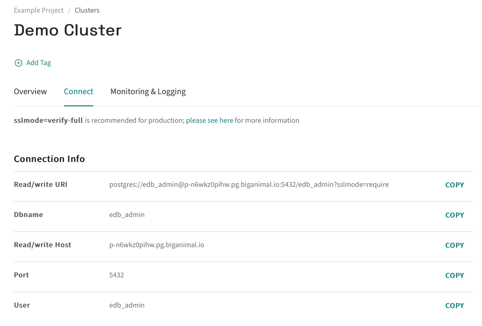 EDB Docs - Connecting to the database cluster with DBeaver