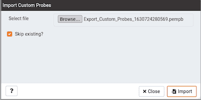 Custom Probes - Import Browse