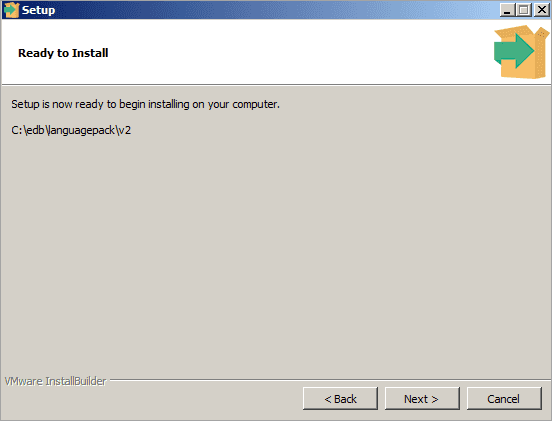 The Ready to Install dialog