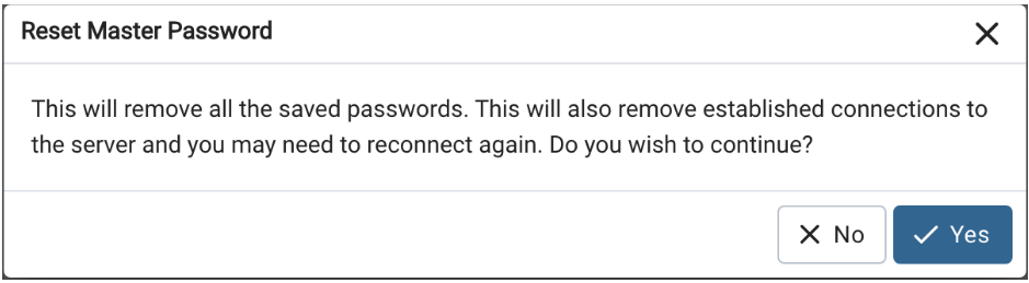 reset master password screen