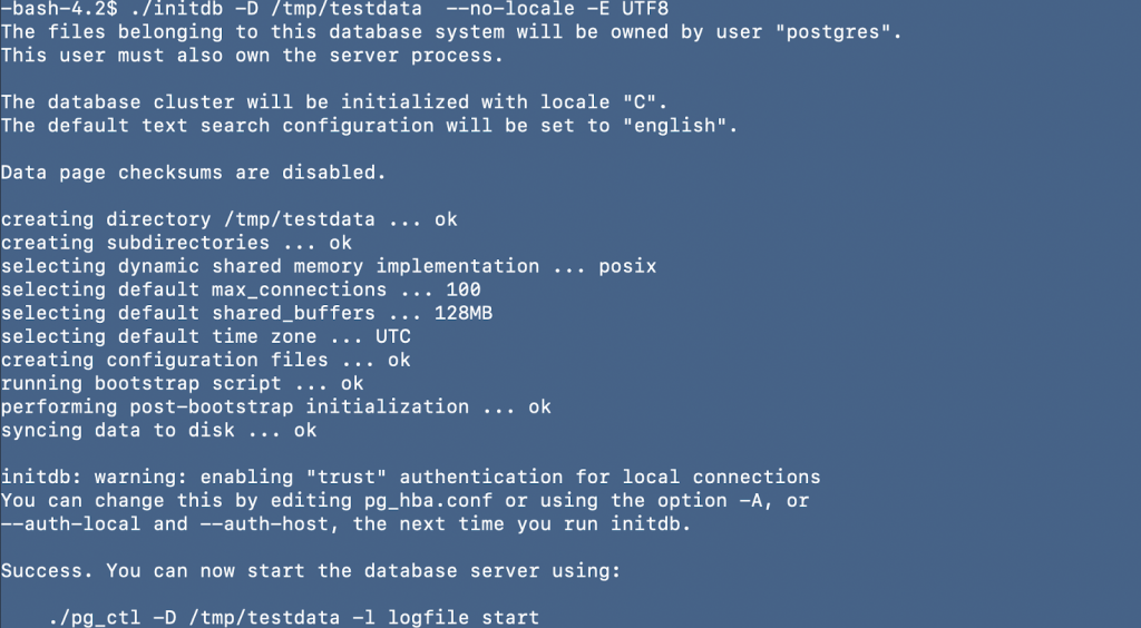 database initialization