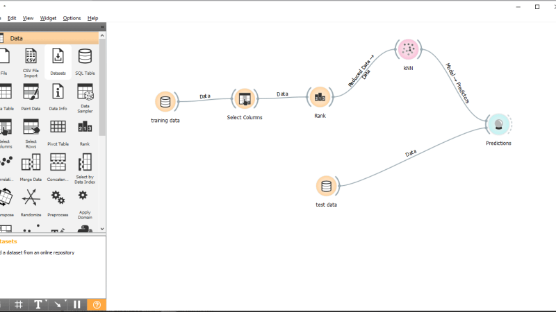 How to use the KNN Machine Learning Model with 2UDA – PostgreSQL and Orange (Part 1)