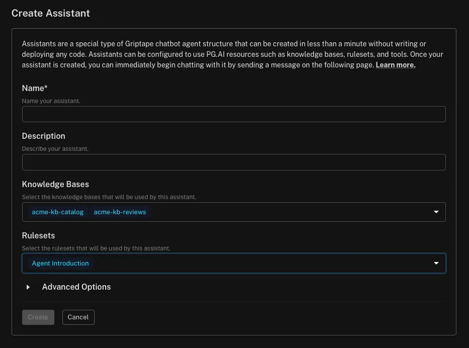 create assistant