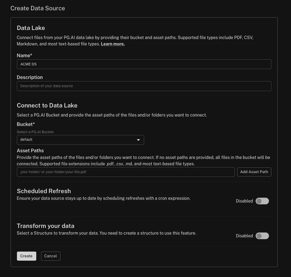 create data source