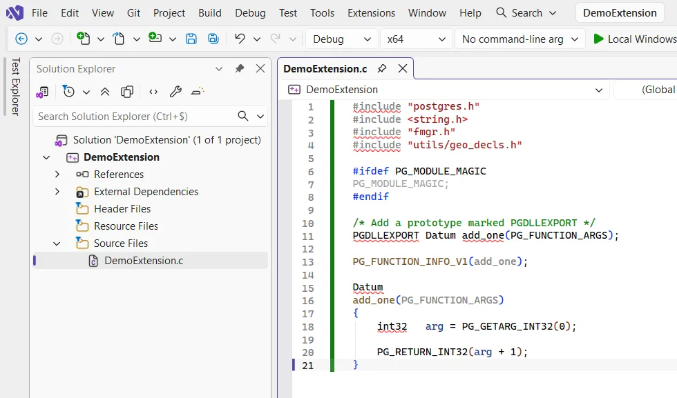 DemoExtension code file