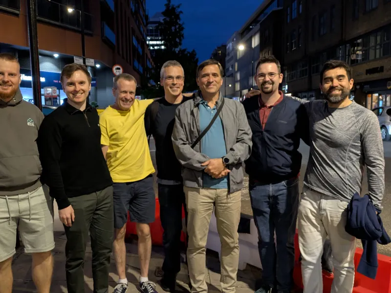 A group picture of the TPA team in London, Mario on the outer right