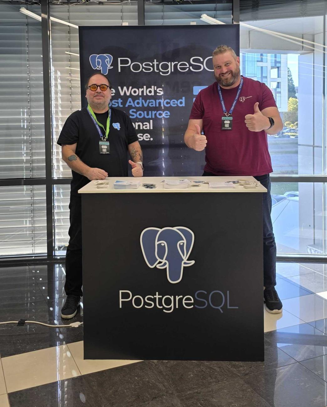 Devrim Gunduz at the PostgreSQL booth