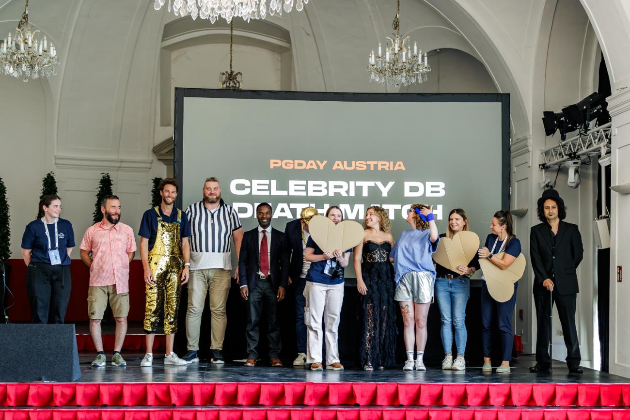 Floor Drees and Boriss Mejias participated in the whimsical "Database Death Match"