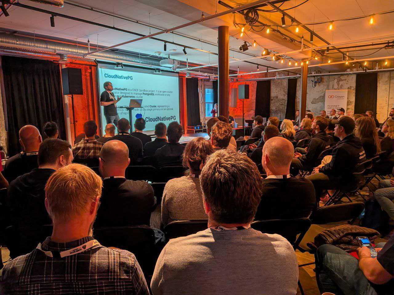 Gabriele Quaresima on stage for his talk