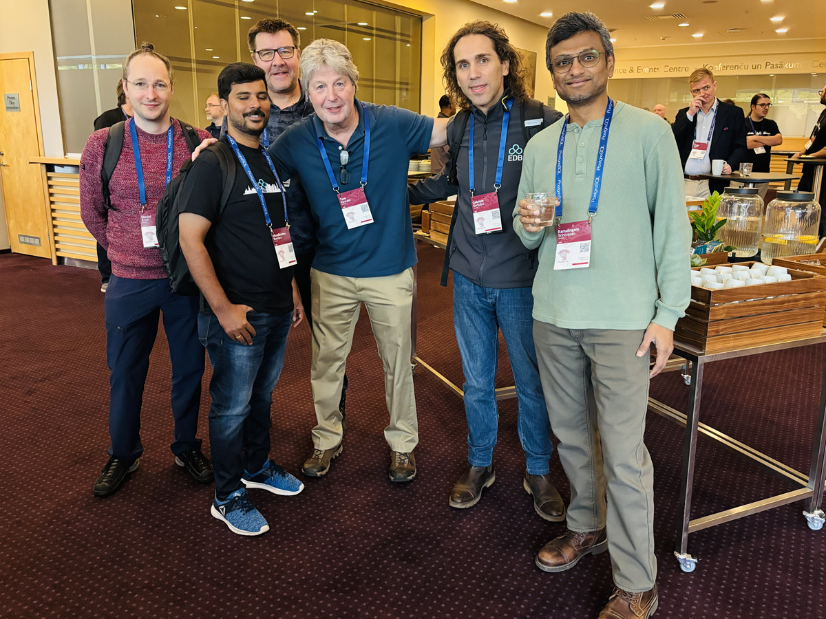 Colleagues at the booth