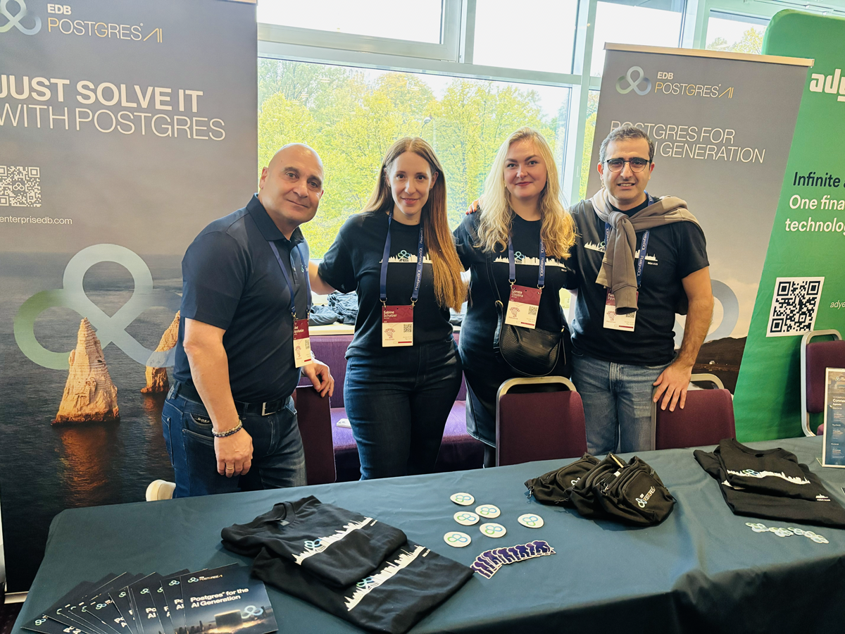 Colleagues at the booth