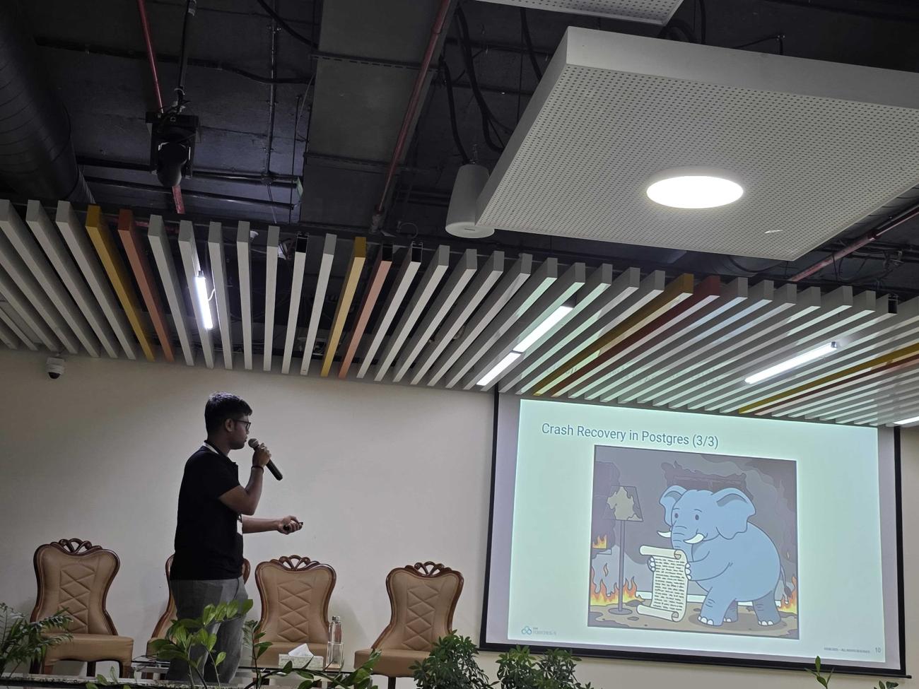 Srinath Reddy giving his talk