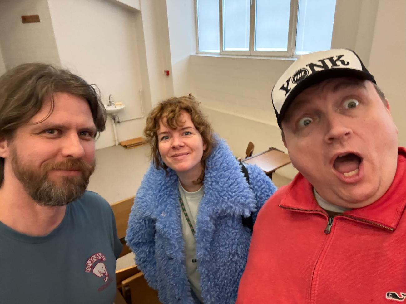 Peter Eisentraut, Floor Drees, Matt Yonkovit at FOSDEM 