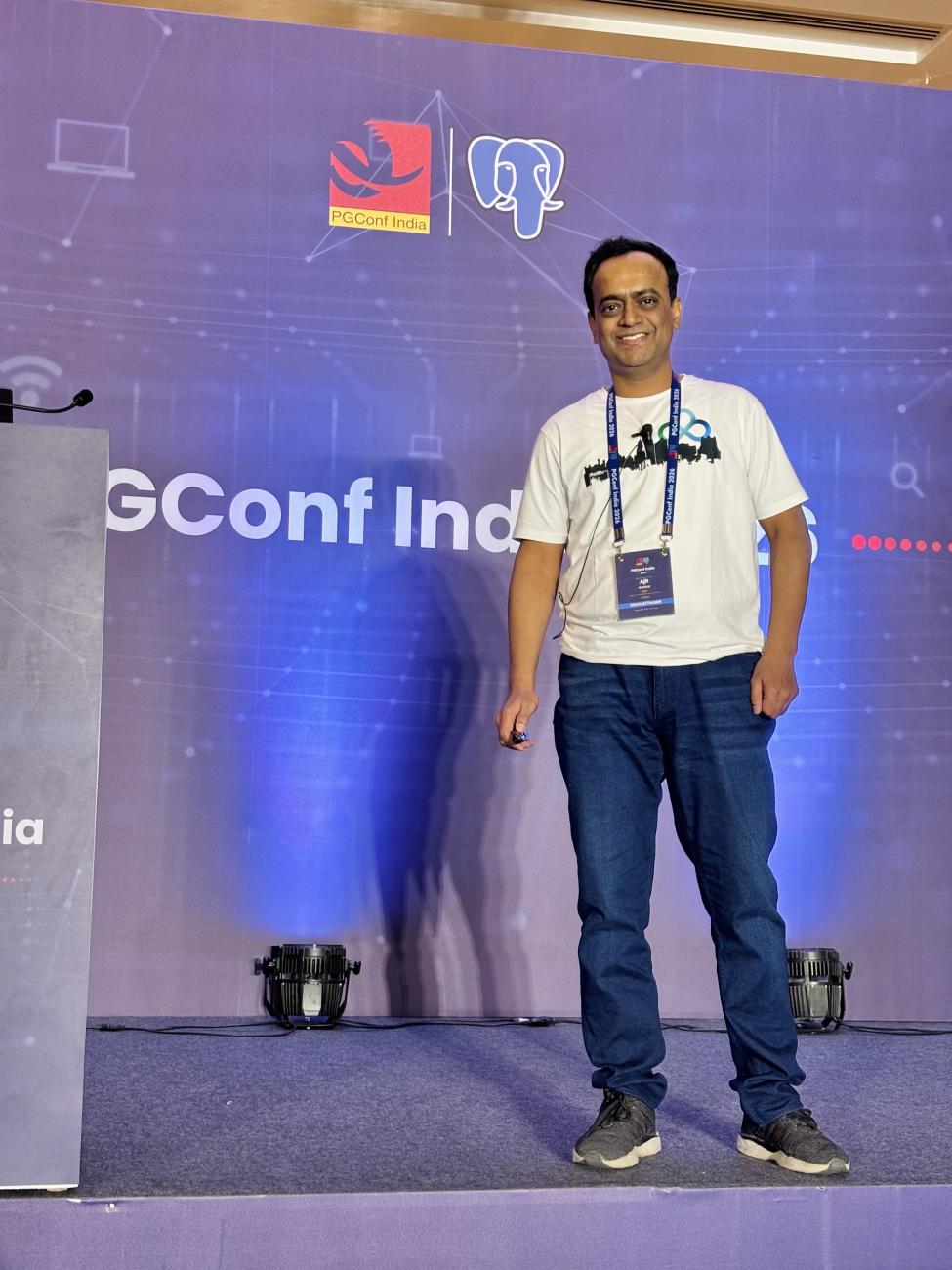 Ajit Awekar during his talk on Building OAuth2 Validator Extension for PostgreSQL 18