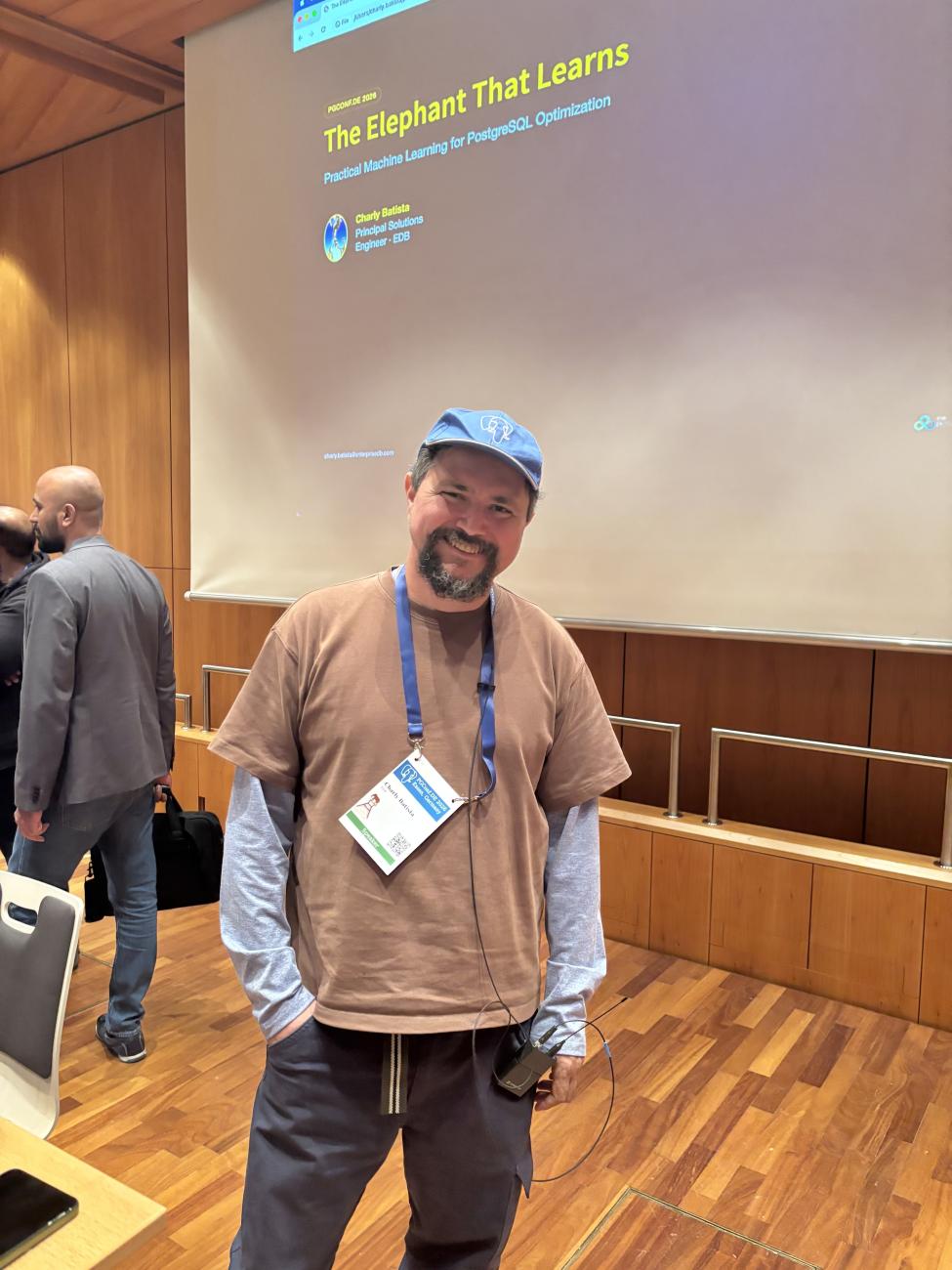 Charly Batista just before his PGConf DE talk