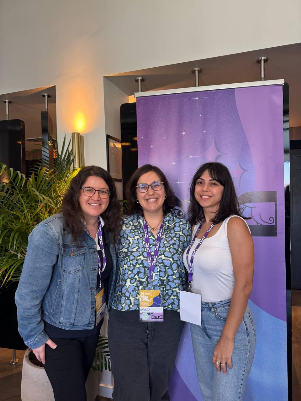Duygu posing for a group picture with Zekiye and Gülçin