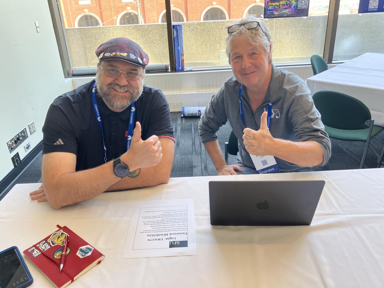 Tom Kincaid meeting with Pat Wright, possibly about PGDay Boston business