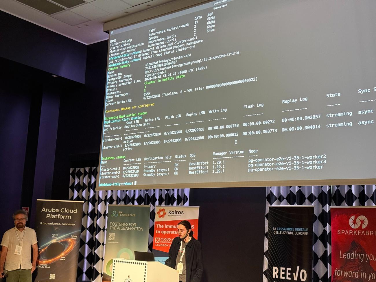 Francesco Canovai and Niccolo Fei present their lightning talk at Cloud Native Days Italy