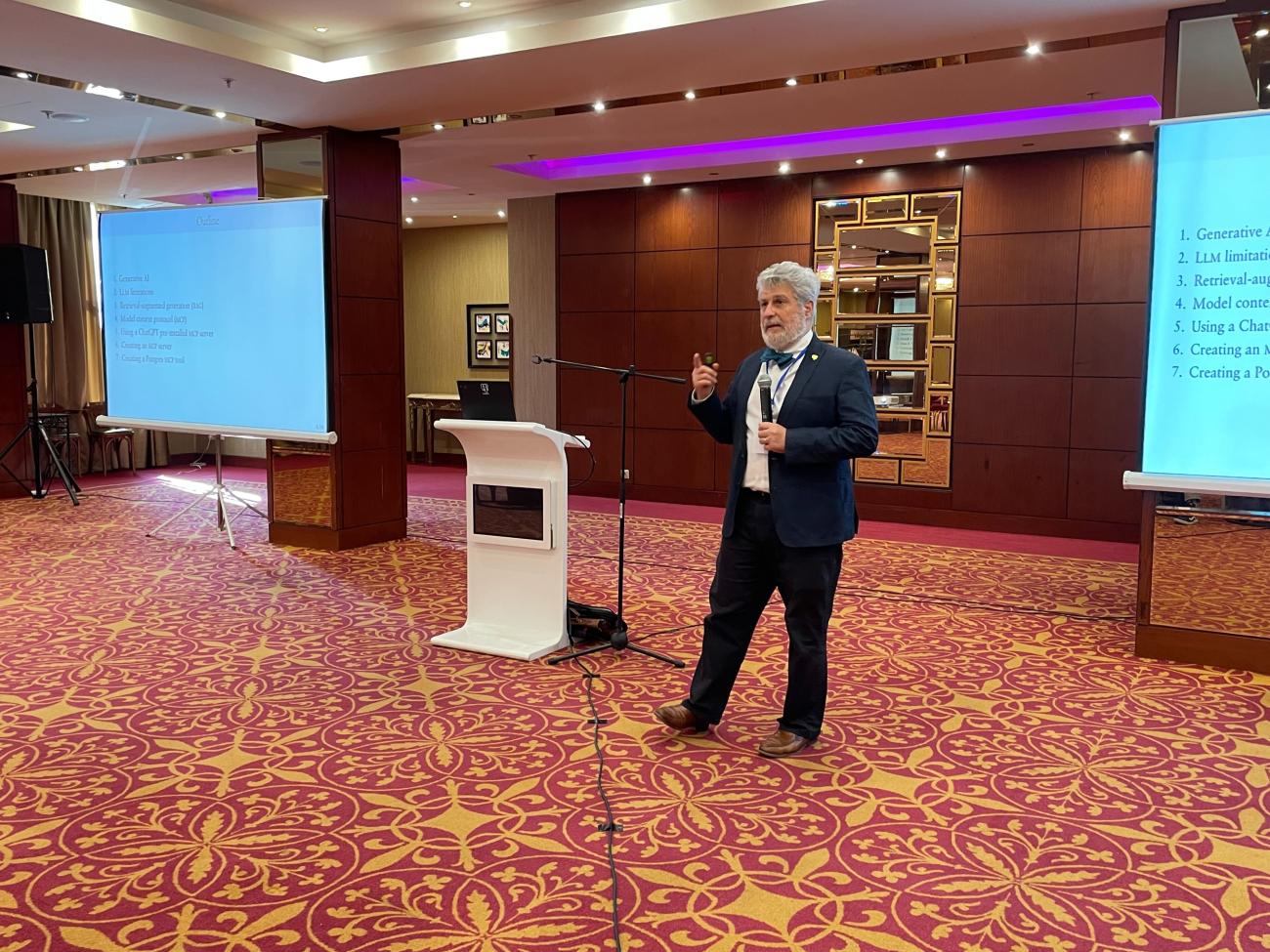 Bruce Momjian presenting at PGDay Armenia