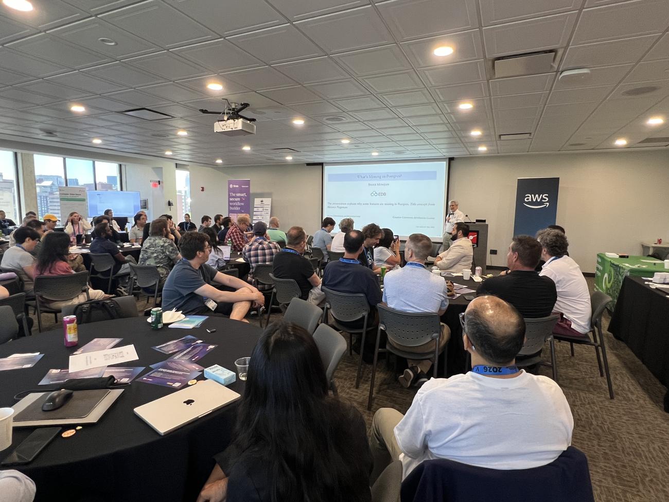 Bruce presenting to the PGDay Boston audience