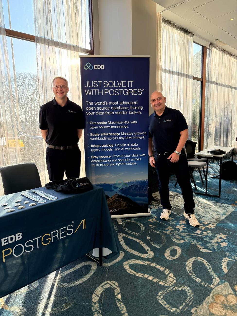 Jakob Brandel and Aret Aprahamian at the EDB booth 