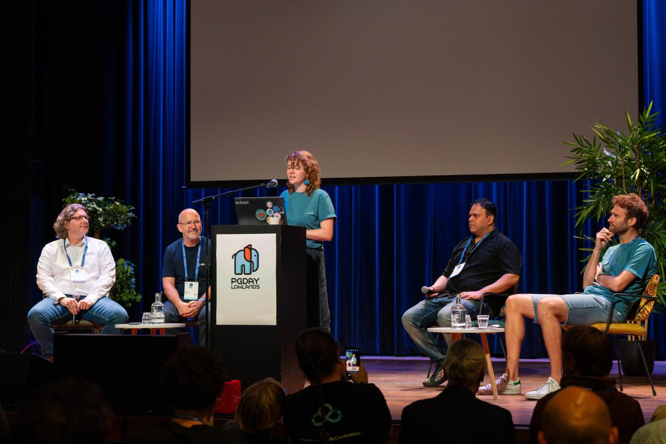 Floor Drees leading the PgDay Lowlands debate
