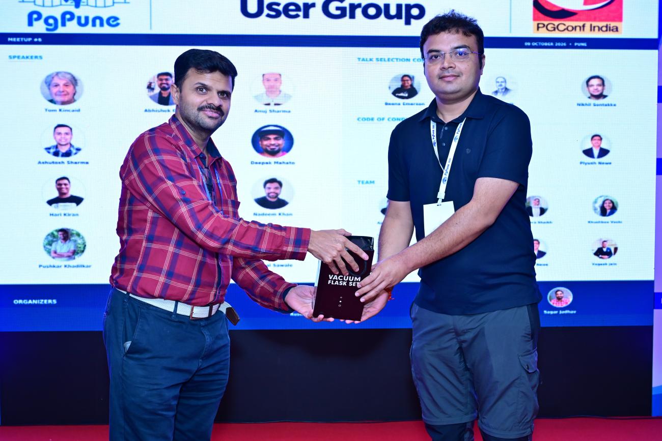 Vishal Sawale receives his speaker gift