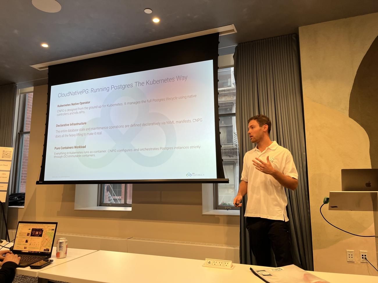 Gabriele Fedi presenting at Postgres Summit US