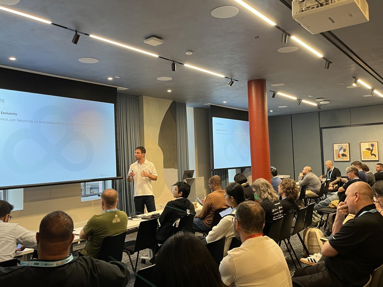 Gabriele Fedi presenting at Postgres Summit US