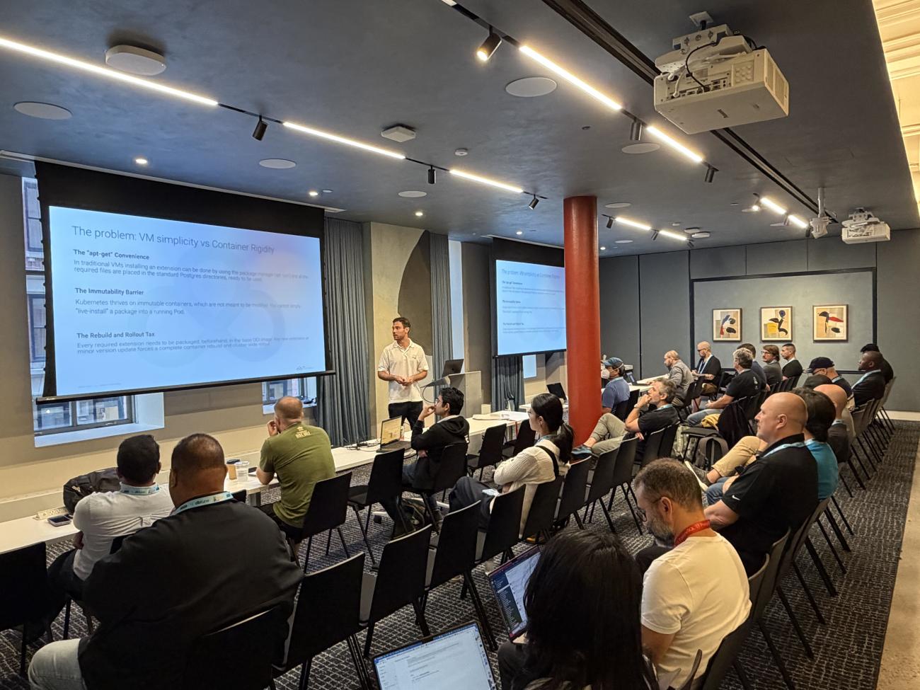 Gabriele Fedi presenting at Postgres Summit US