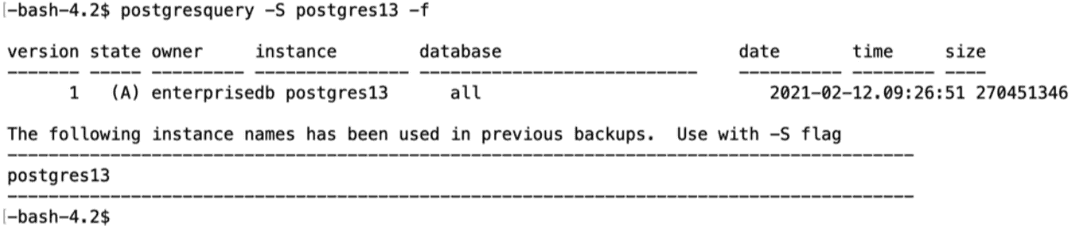 Query Available Instance Backups