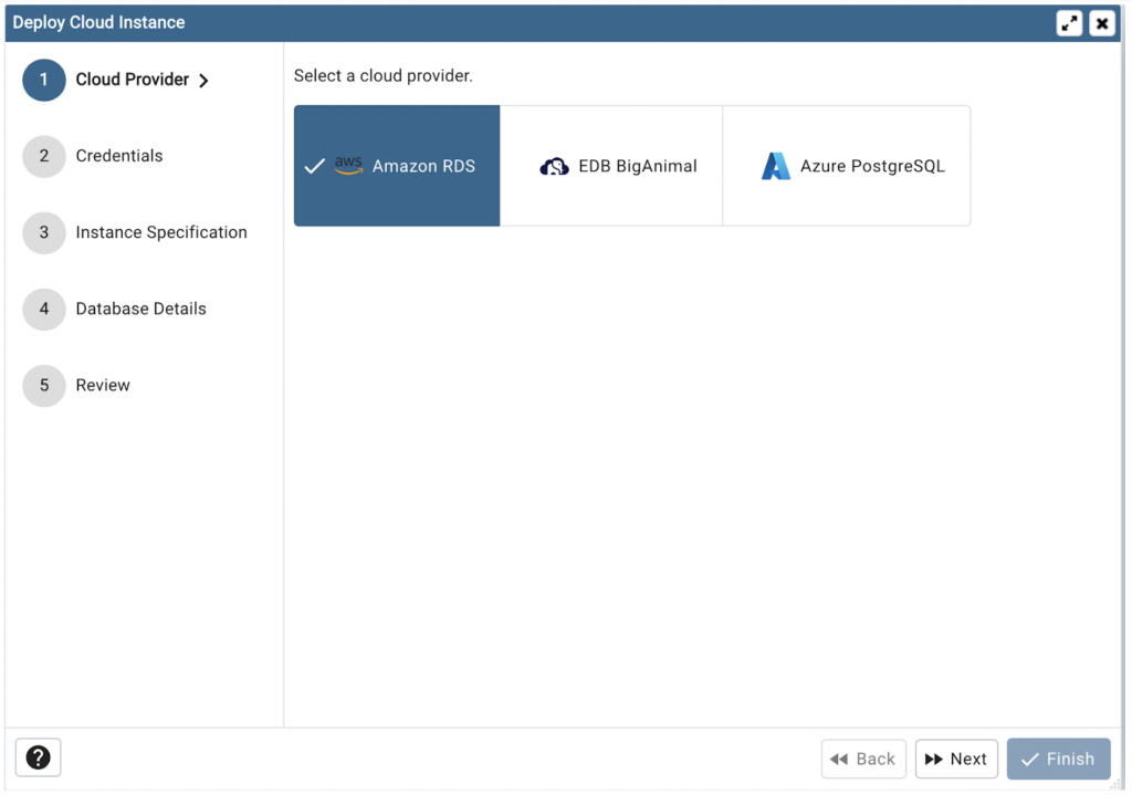 Select a cloud provider
