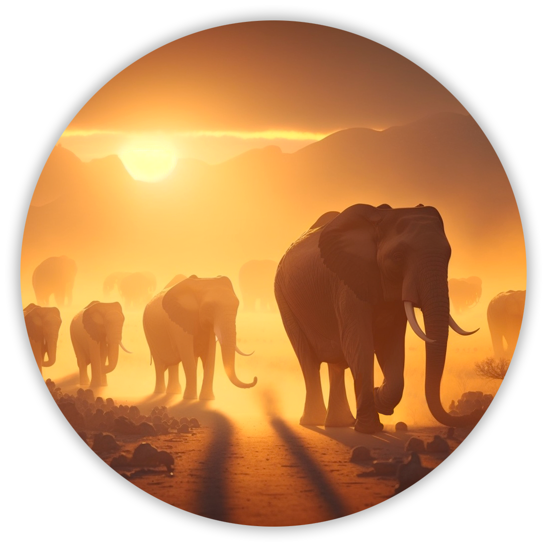PGD elephants in the sun