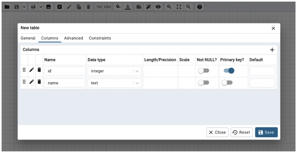 Create tables and relationships 